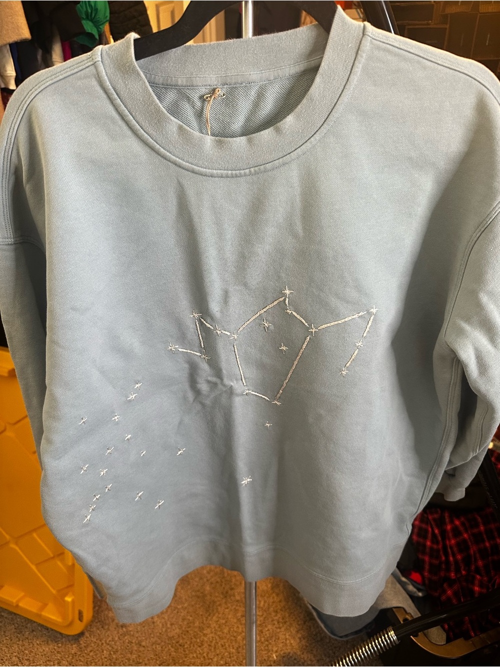 Lululemon all yours Light Blue hand embroidered Constellation Sweatshirt 25 ptp